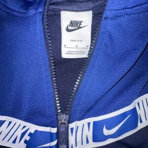Nike Blue Zip-Up Track Jacket with White Logo Tape